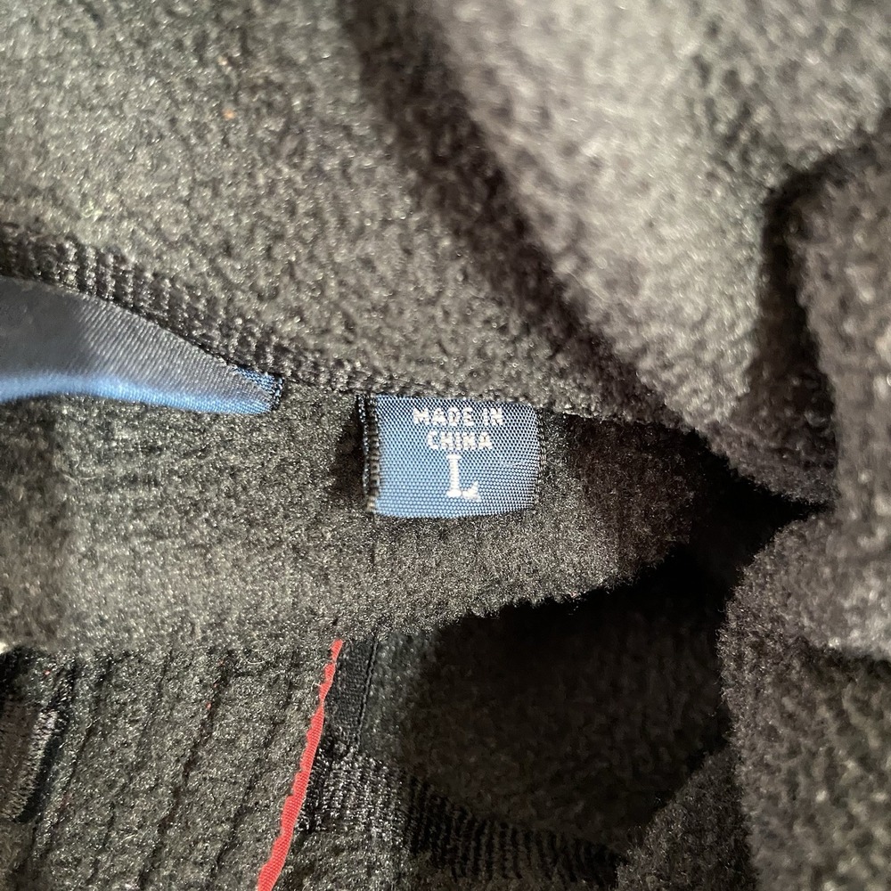 Polo Ralph Lauren Jacket men's Large Fleece Full Zip Packable Hood Bomber Black - Picture 6 of 16